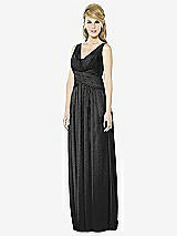Front View Thumbnail - Black Silver After Six Shimmer Bridesmaid Dress 6711LS