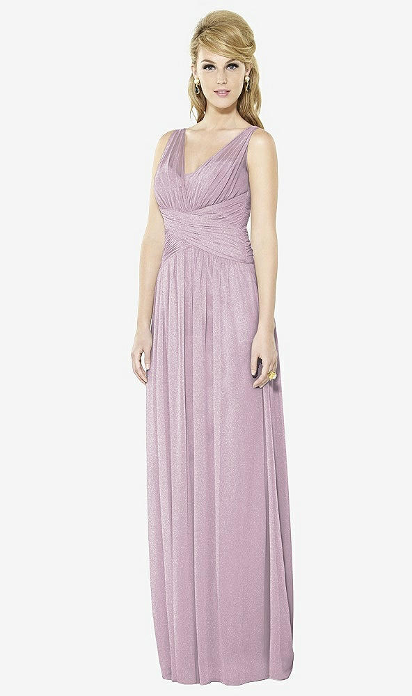 Front View - Suede Rose Silver After Six Shimmer Bridesmaid Dress 6711LS