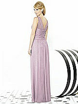 Rear View Thumbnail - Suede Rose Silver After Six Shimmer Bridesmaid Dress 6711LS