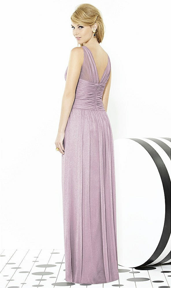 Back View - Suede Rose Silver After Six Shimmer Bridesmaid Dress 6711LS