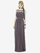 Front View Thumbnail - Stormy Silver After Six Shimmer Bridesmaid Dress 6714LS