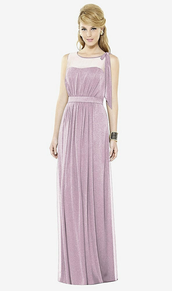 Front View - Suede Rose Silver After Six Shimmer Bridesmaid Dress 6714LS