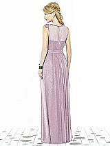 Rear View Thumbnail - Suede Rose Silver After Six Shimmer Bridesmaid Dress 6714LS