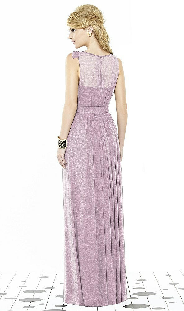 Back View - Suede Rose Silver After Six Shimmer Bridesmaid Dress 6714LS