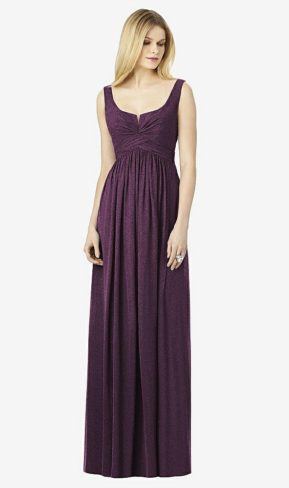 Front View - Aubergine Silver After Six Shimmer Bridesmaid Dress 6727LS