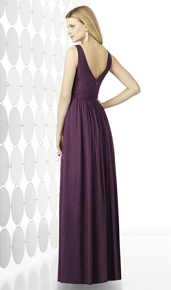 Back View - Aubergine Silver After Six Shimmer Bridesmaid Dress 6727LS