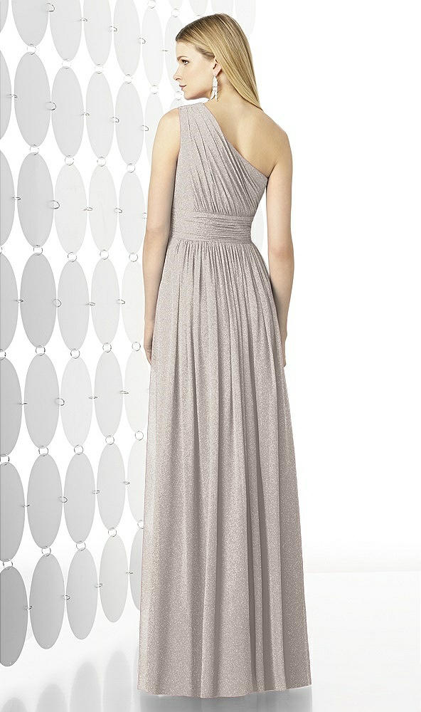 Back View - Taupe Silver After Six Shimmer Bridesmaid Dress 6728LS