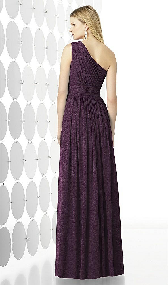 Back View - Aubergine Silver After Six Shimmer Bridesmaid Dress 6728LS