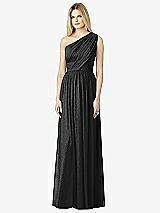 Front View Thumbnail - Black Silver After Six Shimmer Bridesmaid Dress 6728LS