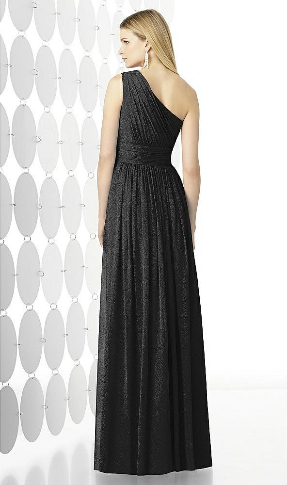 Back View - Black Silver After Six Shimmer Bridesmaid Dress 6728LS