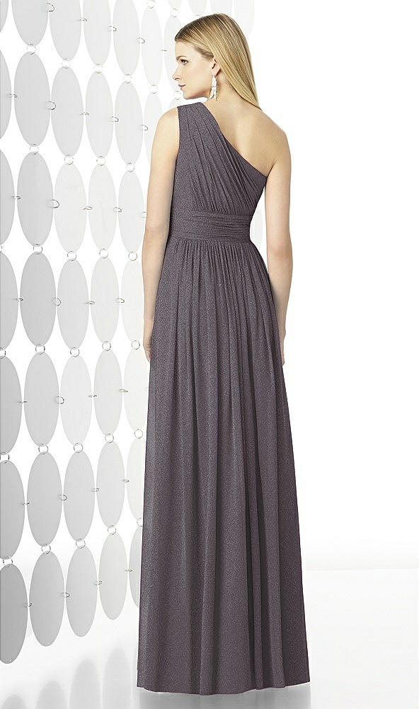 Back View - Stormy Silver After Six Shimmer Bridesmaid Dress 6728LS