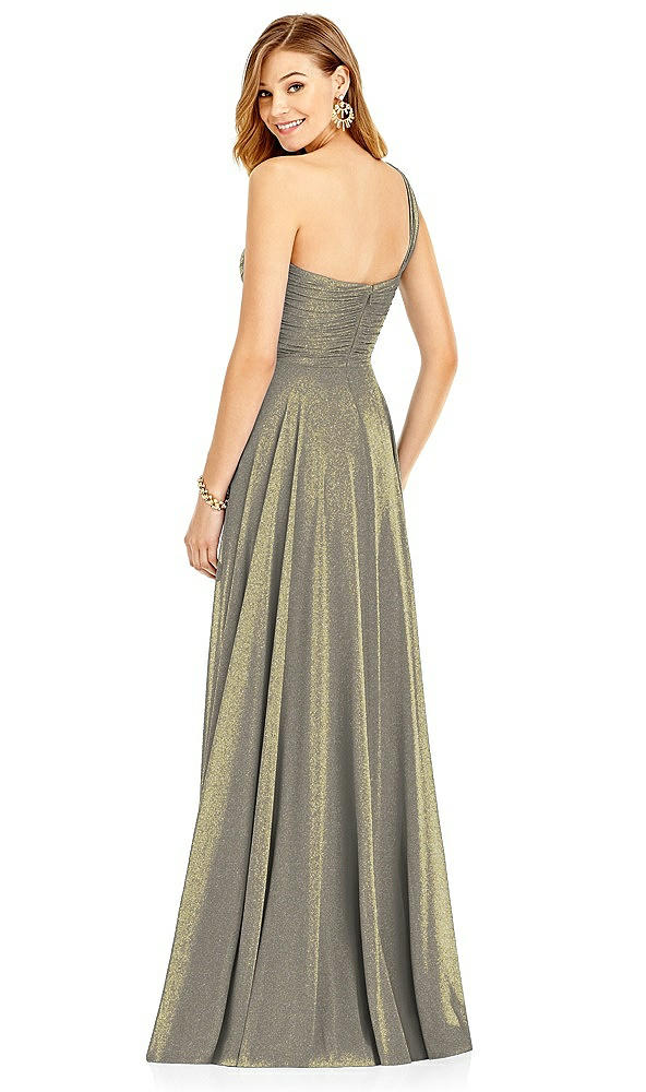 Back View - Mocha Gold After Six Shimmer Bridesmaid Dress 6751LS
