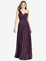 Front View Thumbnail - Aubergine Silver After Six Shimmer Bridesmaid Dress 6751LS