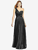 Front View Thumbnail - Black Silver After Six Shimmer Bridesmaid Dress 6751LS