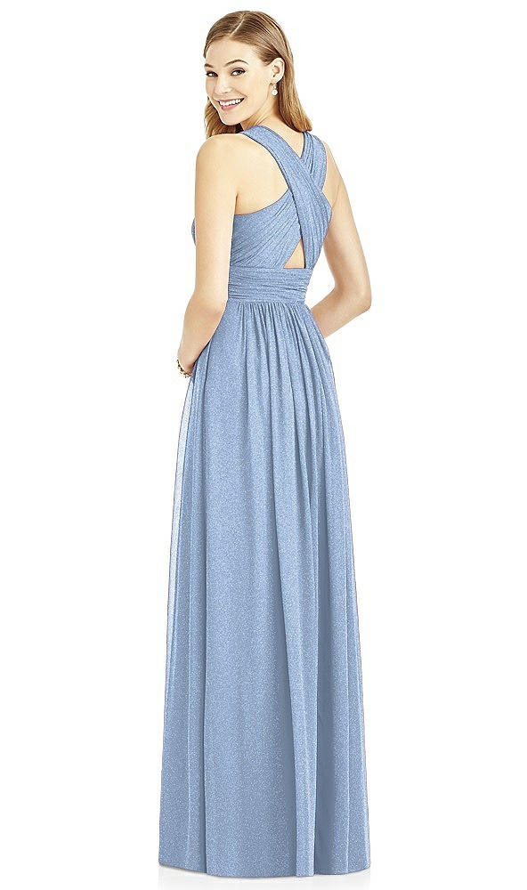 Back View - Cloudy Silver After Six Shimmer Bridesmaid Dress 6752LS