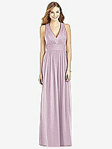Front View Thumbnail - Suede Rose Silver After Six Shimmer Bridesmaid Dress 6752LS