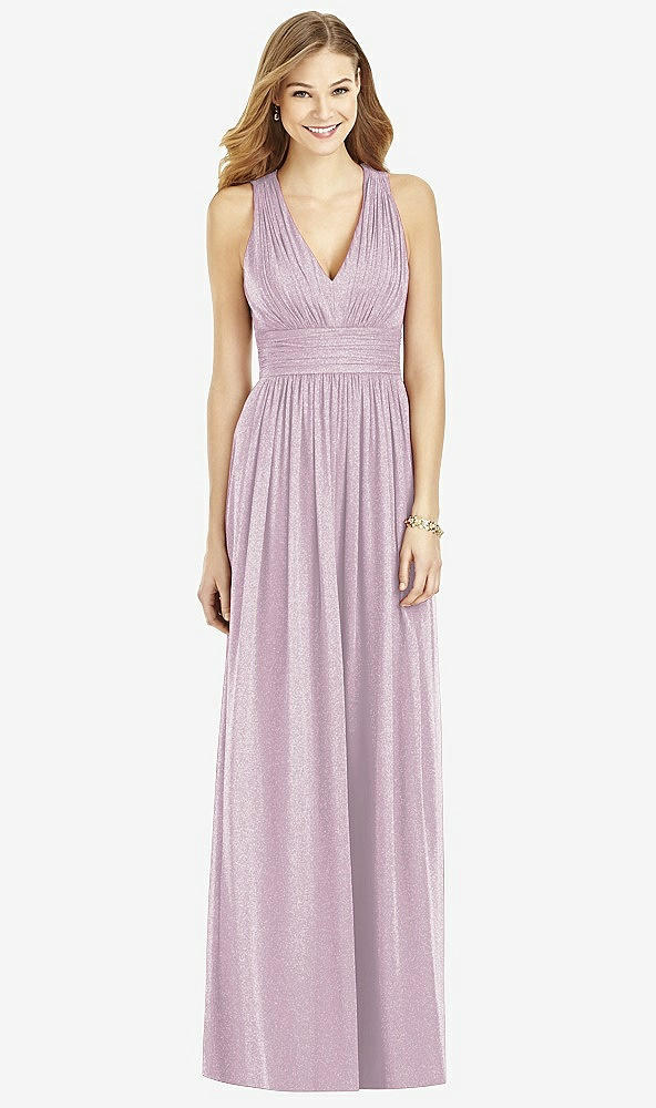 Front View - Suede Rose Silver After Six Shimmer Bridesmaid Dress 6752LS