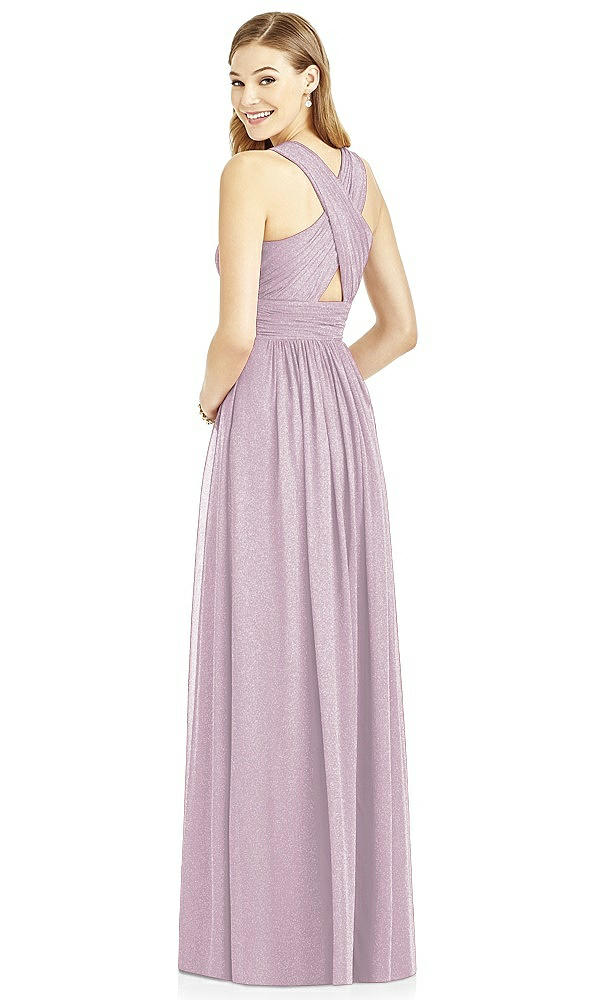 Back View - Suede Rose Silver After Six Shimmer Bridesmaid Dress 6752LS