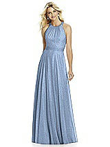 Front View Thumbnail - Cloudy Silver After Six Shimmer Bridesmaid Dress 6760LS