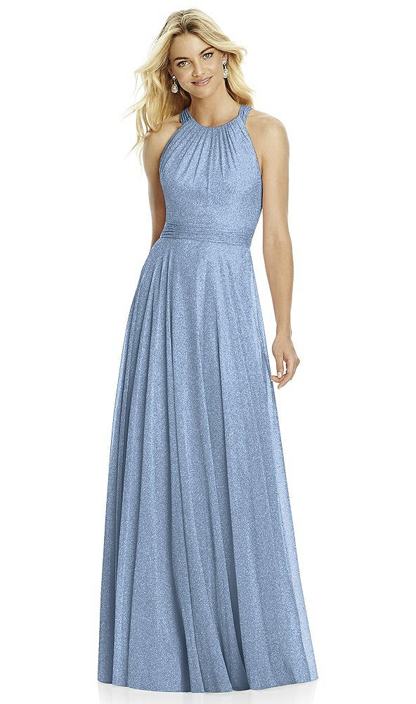 Front View - Cloudy Silver After Six Shimmer Bridesmaid Dress 6760LS