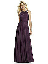 Front View Thumbnail - Aubergine Silver After Six Shimmer Bridesmaid Dress 6760LS