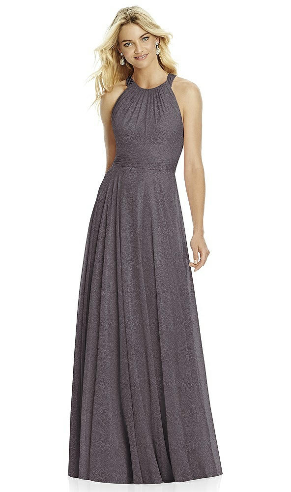 Front View - Stormy Silver After Six Shimmer Bridesmaid Dress 6760LS