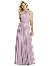 Front View Thumbnail - Suede Rose Silver After Six Shimmer Bridesmaid Dress 6760LS