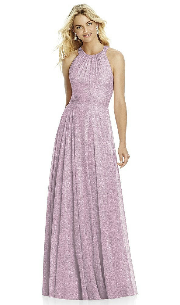 Front View - Suede Rose Silver After Six Shimmer Bridesmaid Dress 6760LS