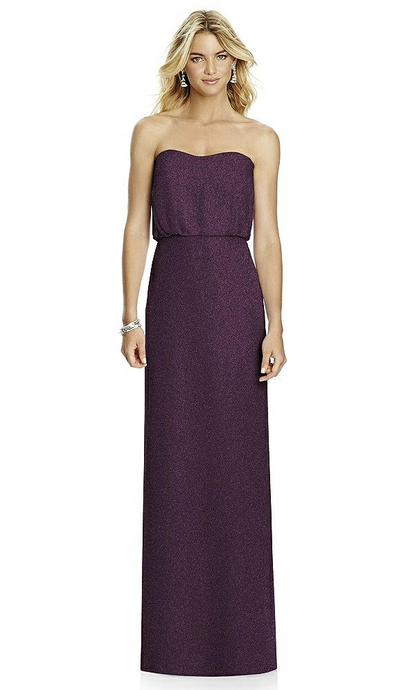 Front View - Aubergine Silver After Six Shimmer Bridesmaid Dress 6761LS