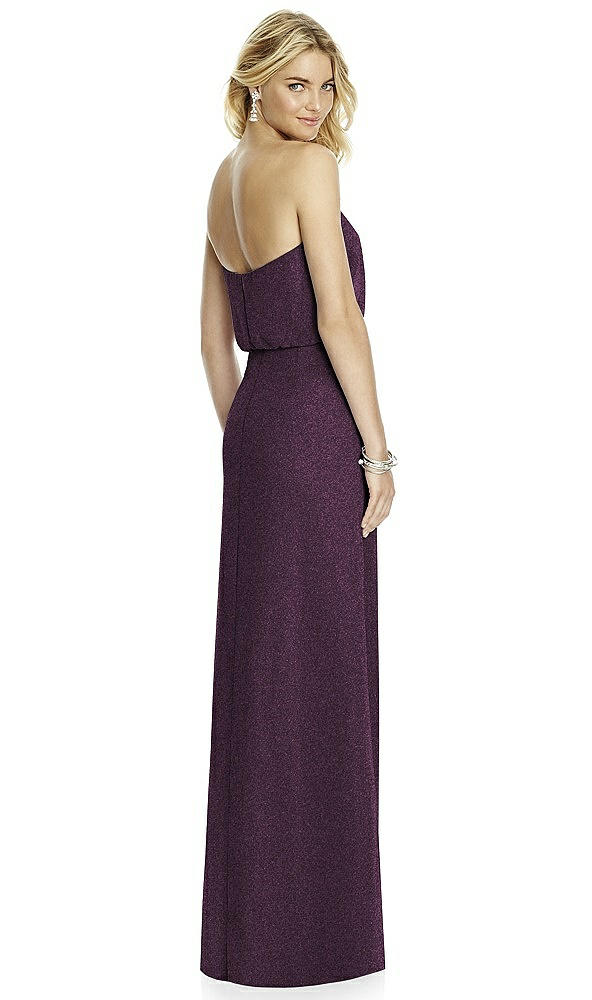 Back View - Aubergine Silver After Six Shimmer Bridesmaid Dress 6761LS