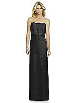 Front View Thumbnail - Black Silver After Six Shimmer Bridesmaid Dress 6761LS