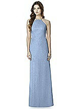 Front View Thumbnail - Cloudy Silver After Six Shimmer Bridesmaid Dress 6762LS
