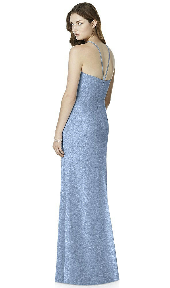 Back View - Cloudy Silver After Six Shimmer Bridesmaid Dress 6762LS