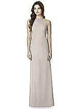 Front View Thumbnail - Taupe Silver After Six Shimmer Bridesmaid Dress 6762LS