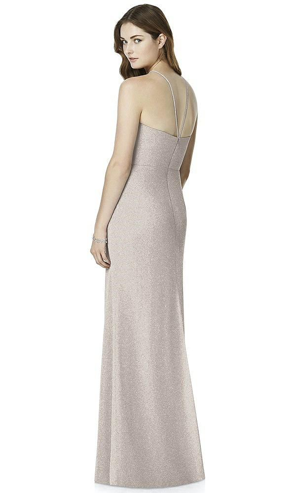 Back View - Taupe Silver After Six Shimmer Bridesmaid Dress 6762LS