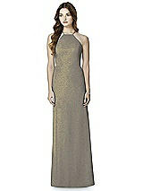 Front View Thumbnail - Mocha Gold After Six Shimmer Bridesmaid Dress 6762LS