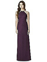 Front View Thumbnail - Aubergine Silver After Six Shimmer Bridesmaid Dress 6762LS