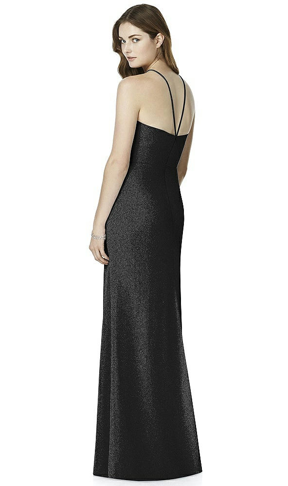 Back View - Black Silver After Six Shimmer Bridesmaid Dress 6762LS