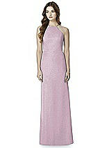 Front View Thumbnail - Suede Rose Silver After Six Shimmer Bridesmaid Dress 6762LS