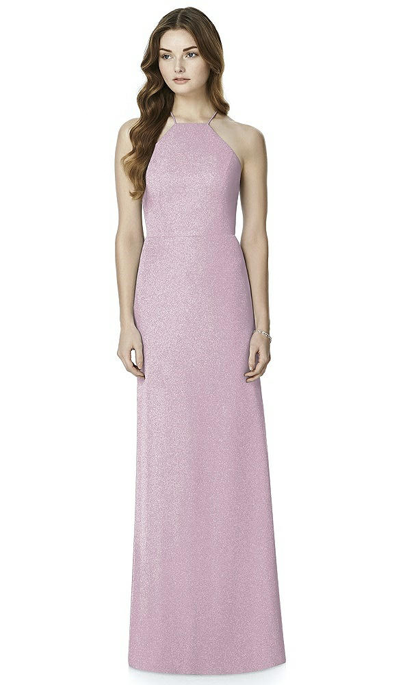 Front View - Suede Rose Silver After Six Shimmer Bridesmaid Dress 6762LS
