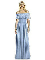 Front View Thumbnail - Cloudy Silver After Six Shimmer Bridesmaid Dress 6763LS