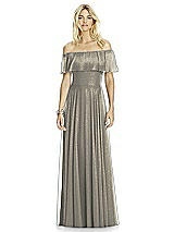 Front View Thumbnail - Mocha Gold After Six Shimmer Bridesmaid Dress 6763LS