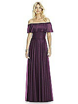 Front View Thumbnail - Aubergine Silver After Six Shimmer Bridesmaid Dress 6763LS