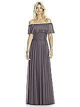 Front View Thumbnail - Stormy Silver After Six Shimmer Bridesmaid Dress 6763LS