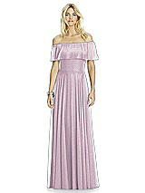 Front View Thumbnail - Suede Rose Silver After Six Shimmer Bridesmaid Dress 6763LS