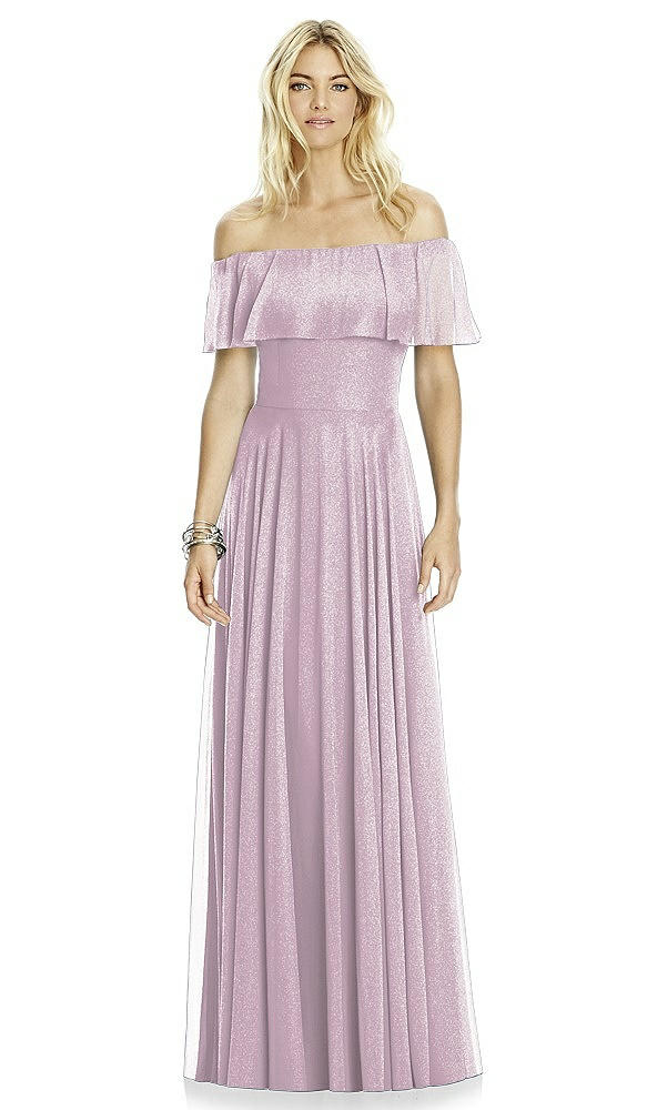 Front View - Suede Rose Silver After Six Shimmer Bridesmaid Dress 6763LS
