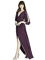 Front View Thumbnail - Aubergine Silver After Six Shimmer Bridesmaid Dress 6777LS