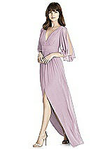 Front View Thumbnail - Suede Rose Silver After Six Shimmer Bridesmaid Dress 6777LS