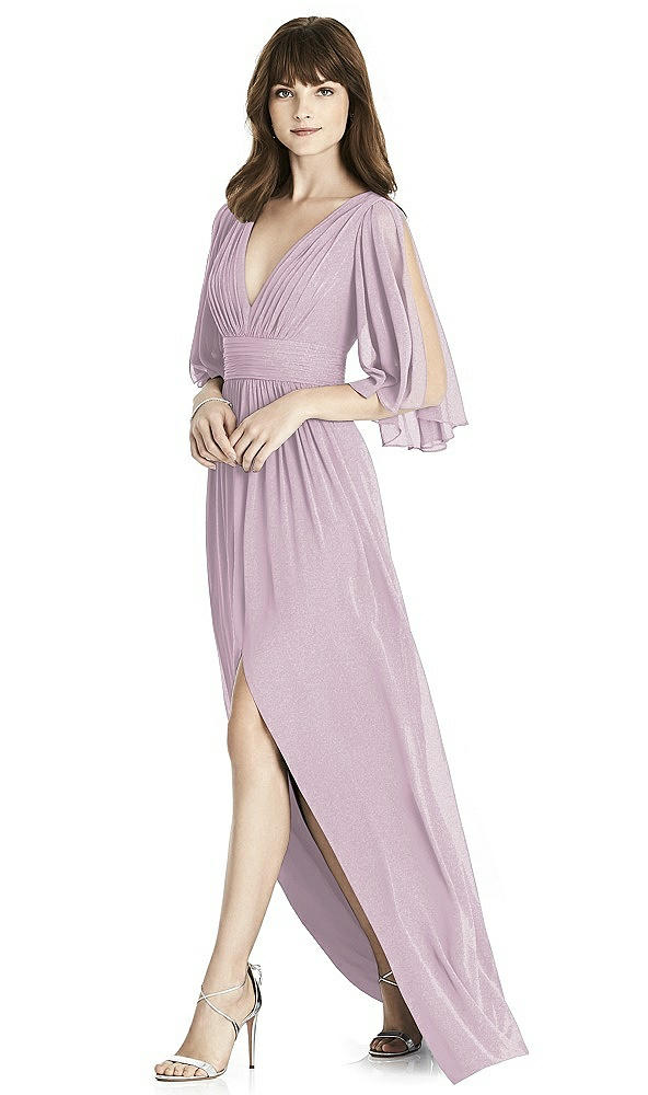 Front View - Suede Rose Silver After Six Shimmer Bridesmaid Dress 6777LS