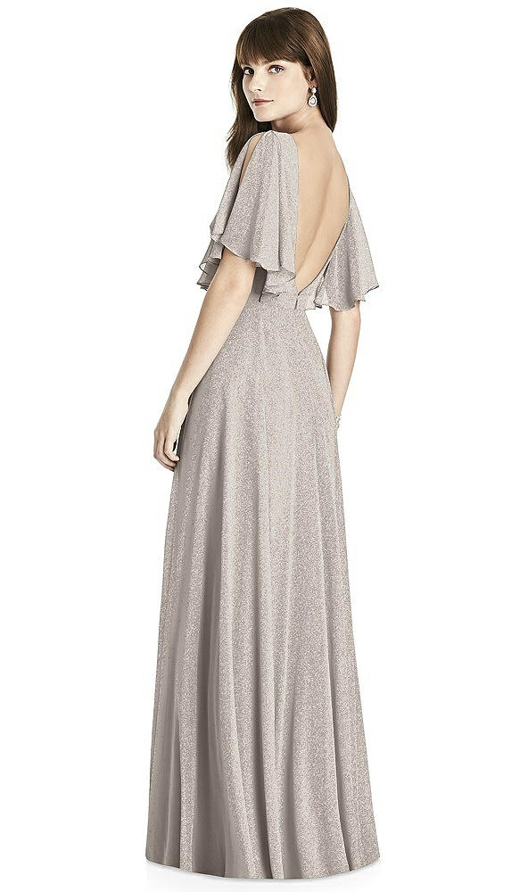 Back View - Taupe Silver After Six Shimmer Bridesmaid Dress 6778LS